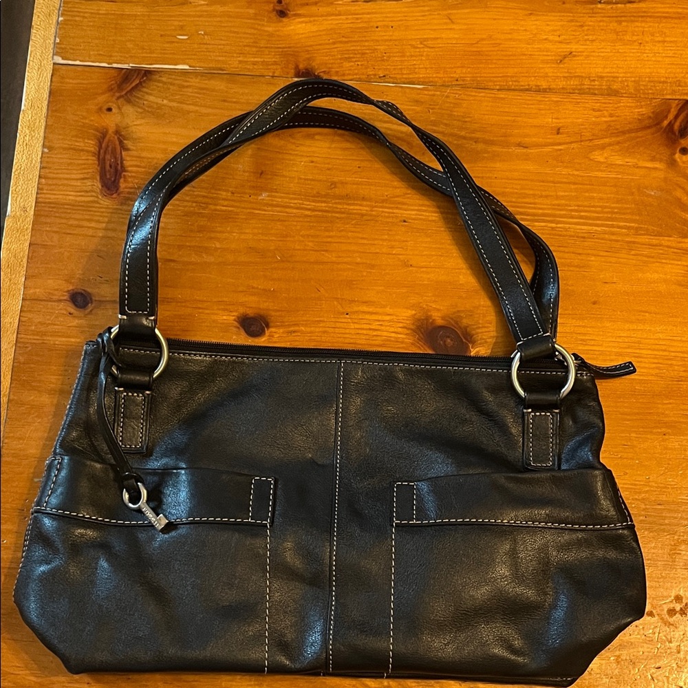Fossil Black Leather Shoulder Bag